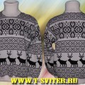 Тату-свитер - С оленями, крупными снежинками и орнаментом