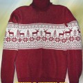 Тату-свитер - С оленями, орнаментом и ёлочками (вар.1)