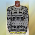 Тату-свитер - с оленями и маленькими снежинками (вариант 3)