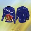 Тату-свитер - Олень и Санта Клаус, базовый фасон свитера